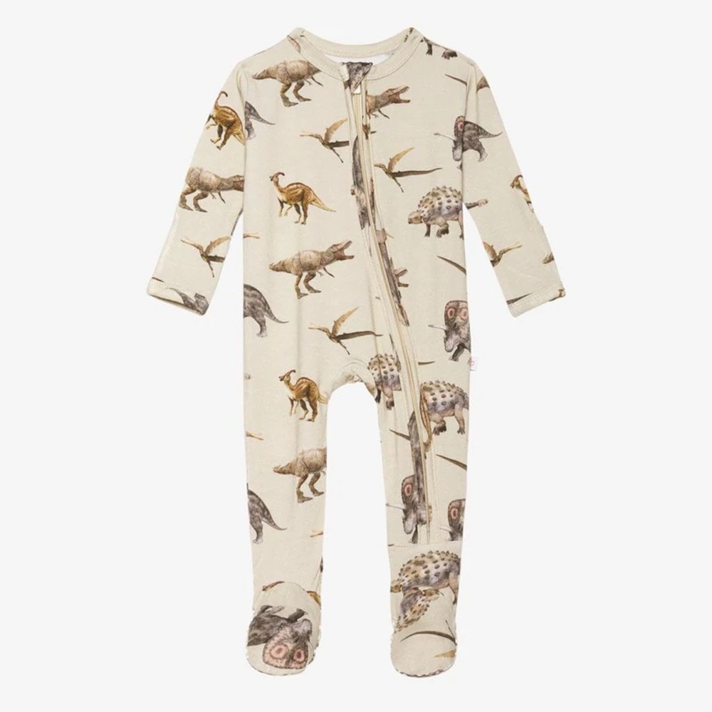 Posh Peanut Dinosaur Footie Zippered One Piece